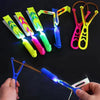 LED Light-Up Flying Copter Toys with Catapult Launcher