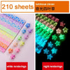 A collection of 210 sheets of luminous clover star strips in various colors, shown as white and night renderings.