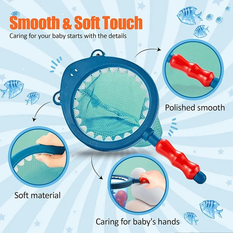 Primer plano de un juguete de baño de silicona azul, mostrando textura suave y material blando para cuidar a un bebé.