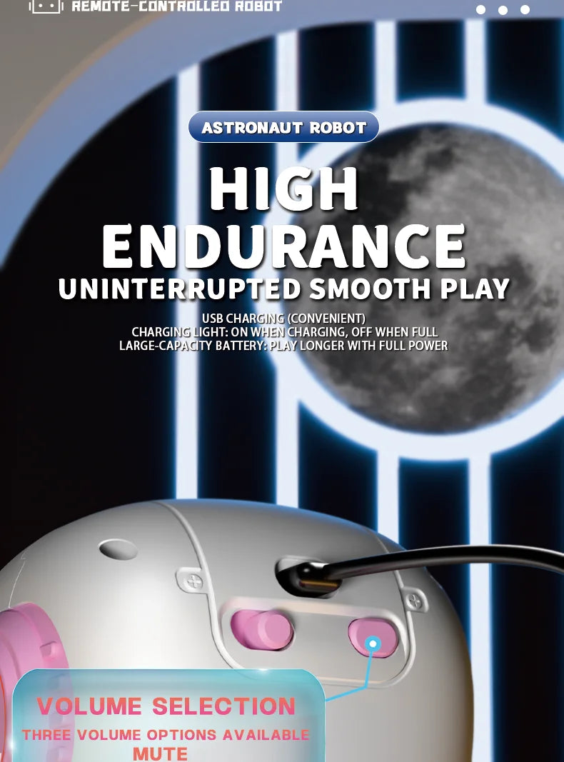 Interactive Remote Control Robot with Lights, Music & Recording
