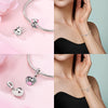 Silver-Plated Heart Charm Bead with Cubic Zirconia for Bracelets and DIY Jewelry