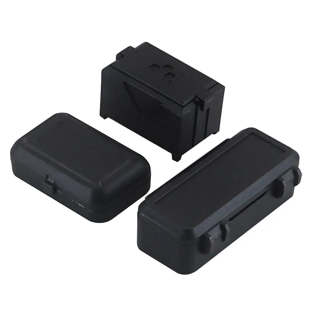 Set of three black mini storage boxes for 1/18 and 1/24 scale RC crawler models