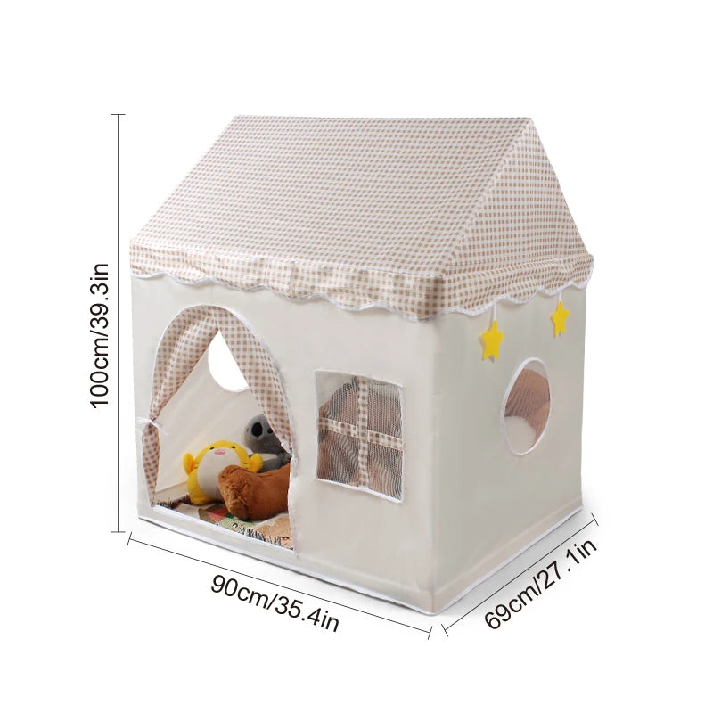 Pink Floral Castle Playhouse Tent for Kids