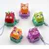 A set of colorful LED fidget keycap keychains featuring cute animal designs on a white background.