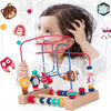 Wooden Bead Maze Roller Coaster Toy for Toddlers
