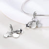 Sterling silver charm beads set featuring cross, angel, and evil eye designs for DIY jewelry making