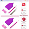 A set of diamond painting tools including a square diamond tool and a round diamond tool with various sizes.