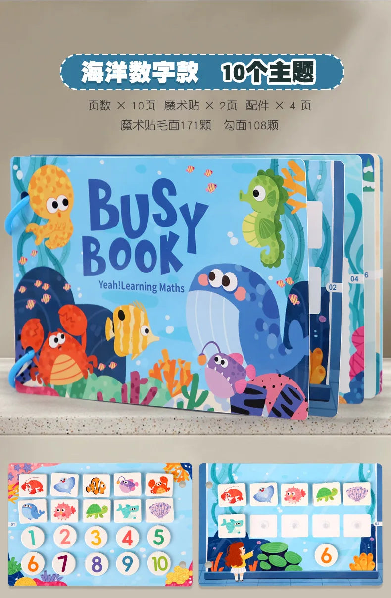 Montessori Toddler Busy Book with Matching Games