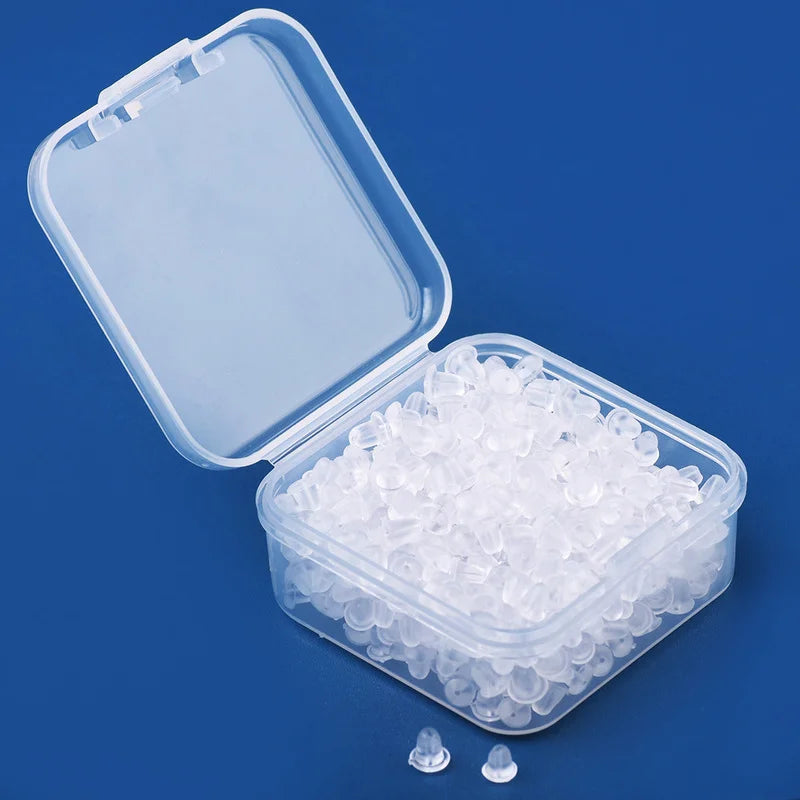 Clear Silicone Earring Backs for Stud Earrings (Pack of 50)
