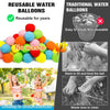 Reusable Water Balloons for Kids - Soft Splash Balls with Mesh Bag