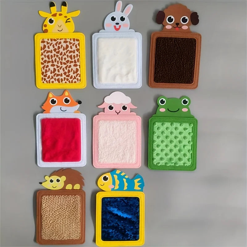 Animal-Themed Sensory Mat with 8 Textured Felt Touch Boards