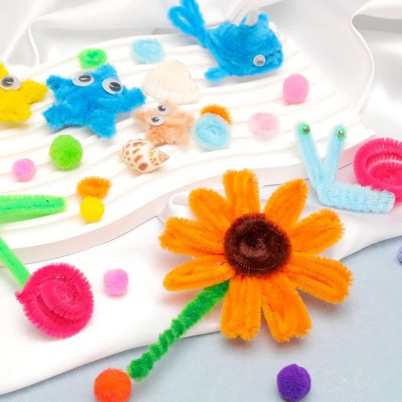 100-Piece Chenille Stem Pipe Cleaners for Crafts & Decor