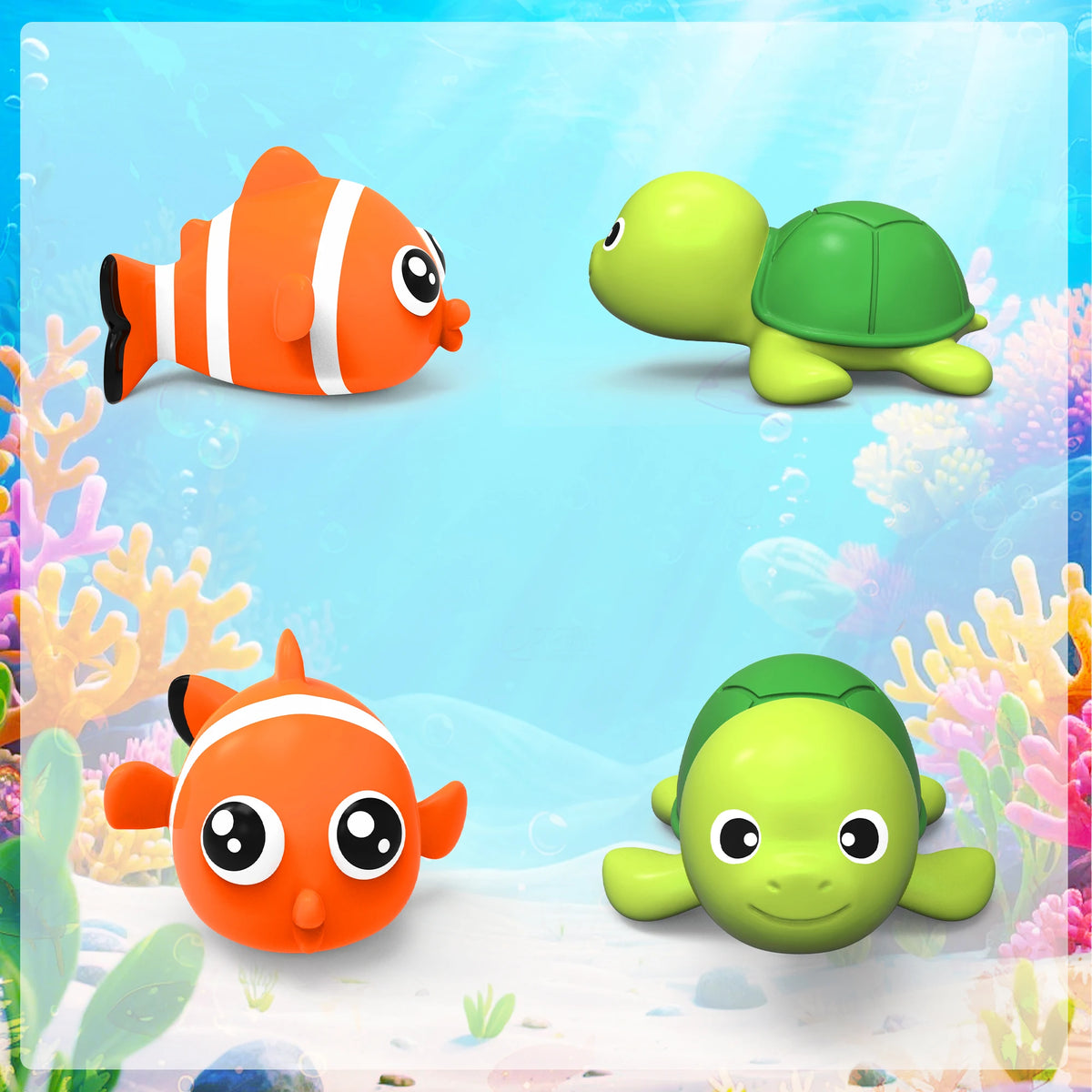 8-Piece Wind-Up Sea Animal Bath Toys Set