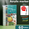 A box of 60 colors of acrylic markers for painting on various surfaces.