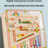 A highly transparent acrylic board showing a maze game for counting and fine motor skills.