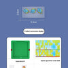 A set of slide puzzles and cards for children including a green slide, animal figures, and puzzle pieces.