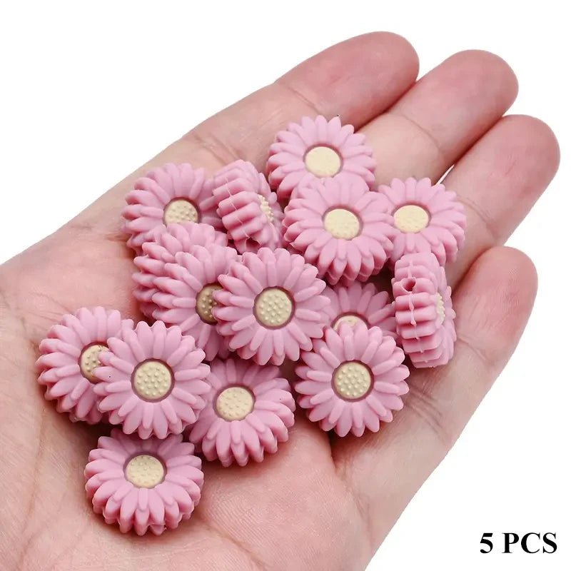 20mm Daisy Silicone Beads for DIY Jewelry & Crafts
