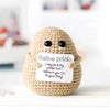 Handmade Knitted Coffee Doll with Card – Funny Crochet Desk Decor
