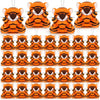 A collection of orange and black mini lion and tiger plush toys in various poses.
