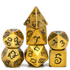 Premium Metal Polyhedral Dice Set with Dragon Font