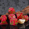 Plum Flower Polyhedral Dice Set (7 Pieces)