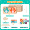A set of Montessori wooden finger counting math toys including a solid wood board, wooden pens, and number blocks.