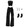 Black sequin party trousers set for fashion dolls including a top and boots