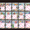 A grid of eleven vibrant anime character cards featuring various characters and colorful artwork.