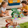 Dinosaur Monster Truck with Glowing LED Wheels – 2-Pack