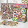 A set of 8 miniature store scene stickers featuring supermarket and convenience store themed designs.