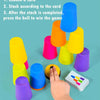 Montessori Stacking Cup Game with Color Cards