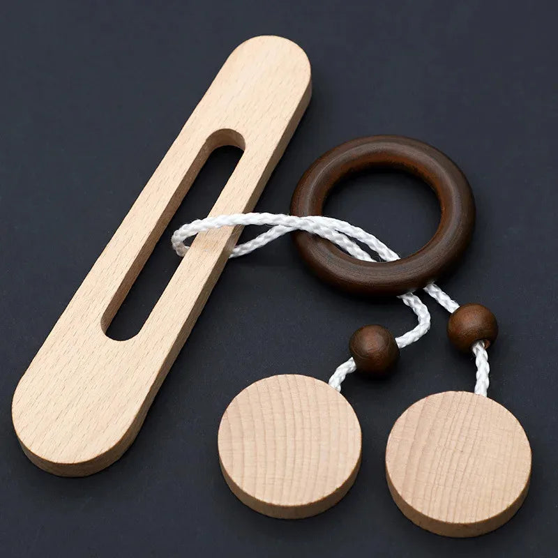 3D Wooden Interlocking Ring Puzzle – Brain Teaser for Kids and Adults