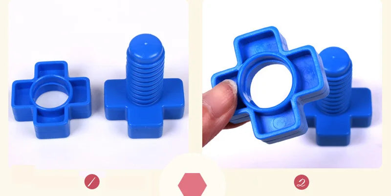 Screw Building Blocks Set – Montessori Nut & Bolt Shape Toys for Kids