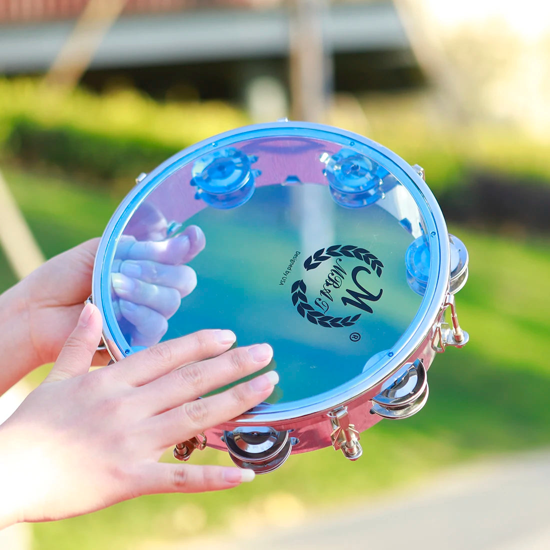 Self-Tuning Double Row Tambourine with Stainless Steel Rings
