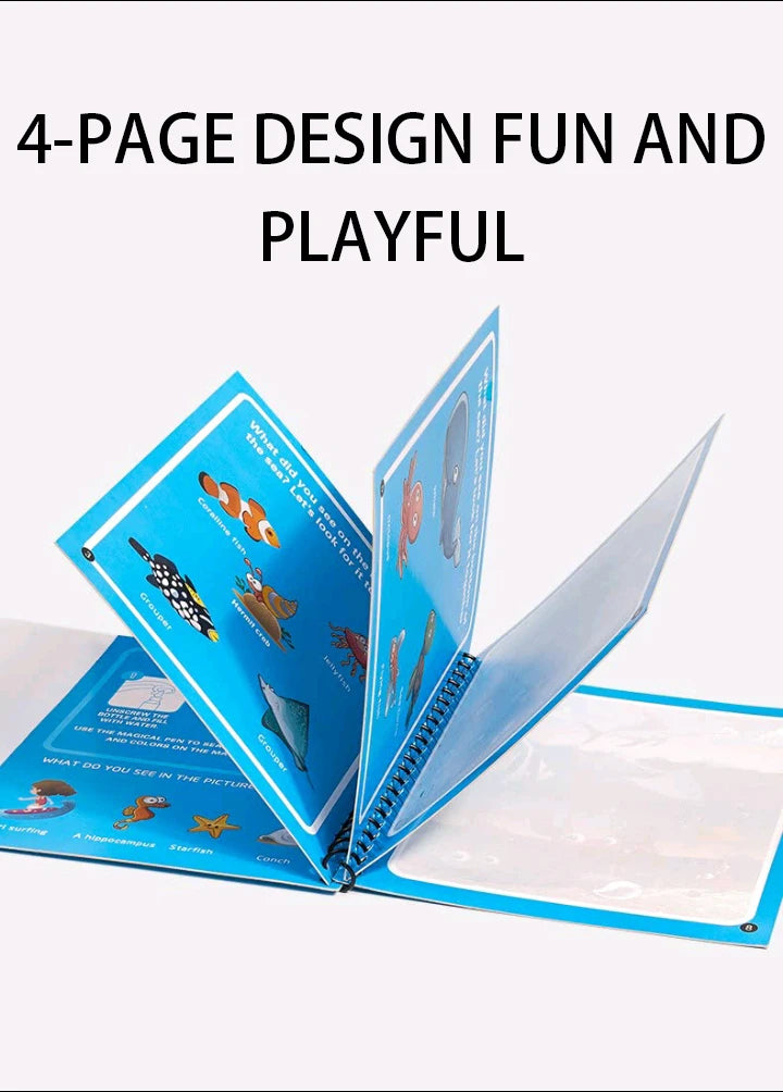 Magic Water Drawing Book for Kids - Reusable Coloring Fun