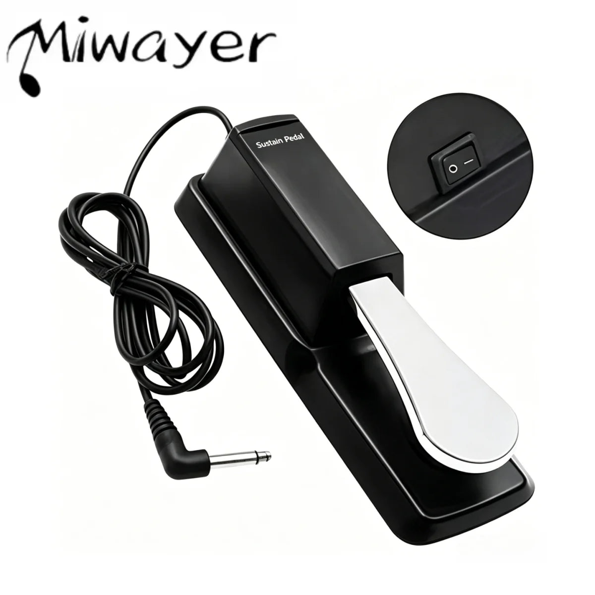 Universal Sustain Pedal with Polarity Switch for Keyboards and Digital Pianos