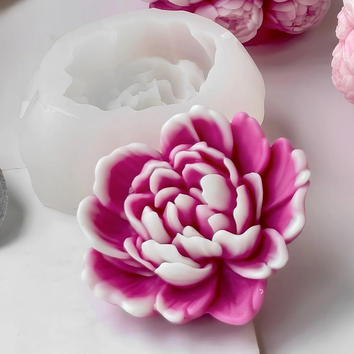 Heart Flower Silicone Mold for Candle, Soap & Clay Crafts