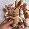 Handmade Amigurumi Plush Toy Set – Fox, Cow & Lamb Sleeping Dolls