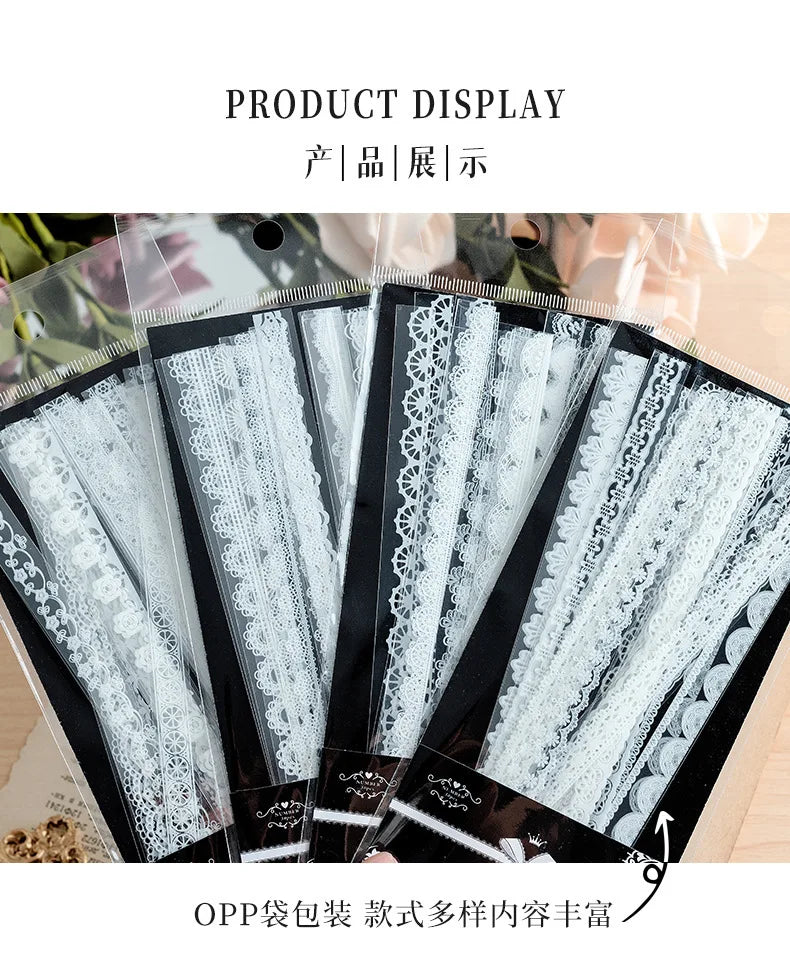 Lace Design Decorative Stickers for Journaling & Scrapbooking