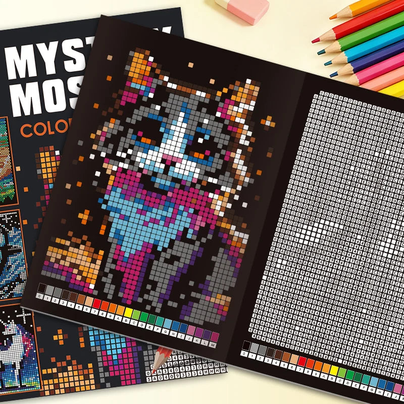 Mystery Mosaic Color by Number Coloring Book for Adults