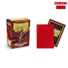 A box of Crimson Dragon Shield 100 standard size card sleeves and a single red matte sleeve.