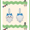 A collection of soft, cute plush keychain charms featuring the Chiikawa Usagi character in various pastel colors and shapes.