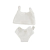 White 3-piece doll outfit set for a baby doll