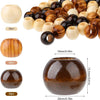 A collection of natural wooden spacer beads in various shapes and shades, including round, oval, and barrel-shaped pieces.