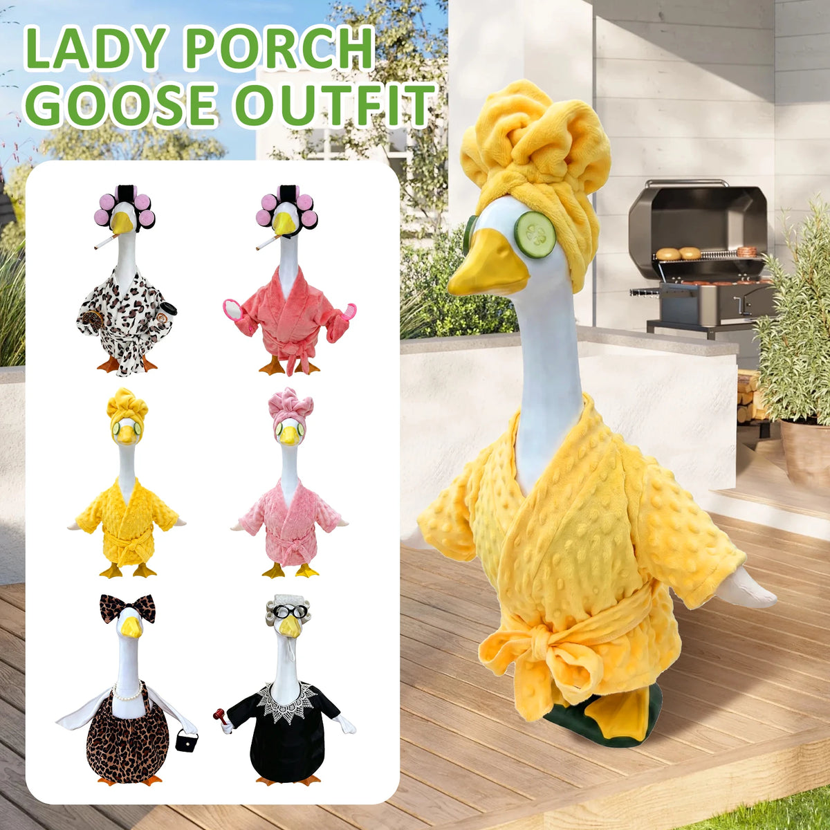 Whimsical Lawn Goose Outfit Set with Accessories