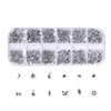 12-Color Glass AB Rhinestone Nail Art Kit