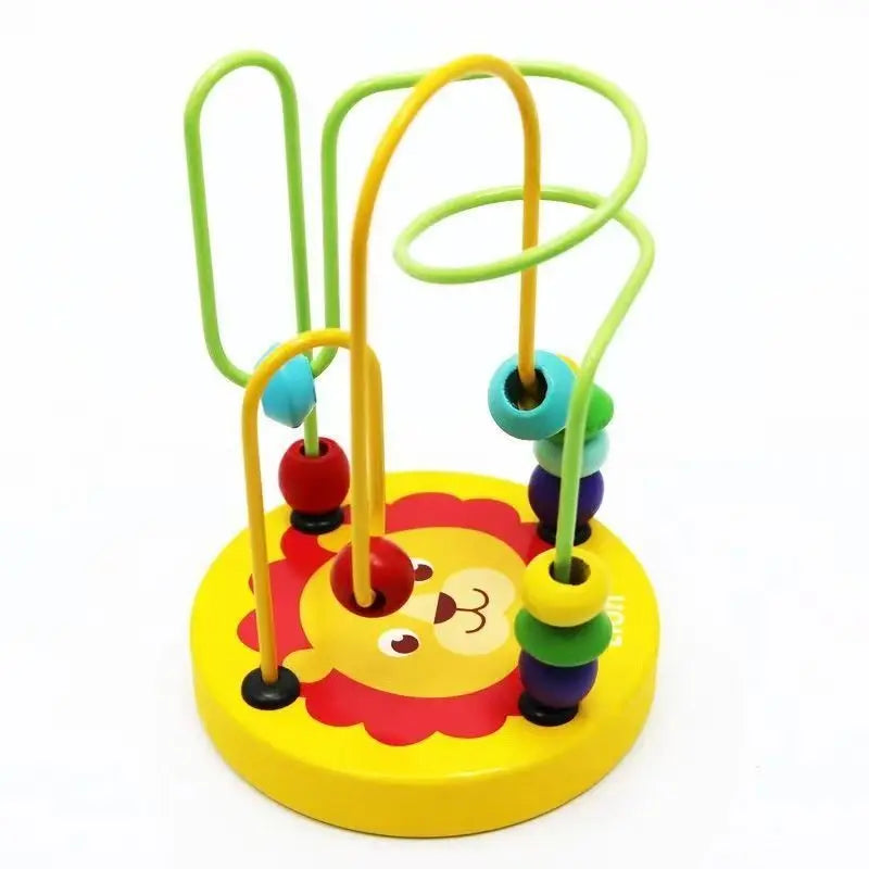 Wooden Bead Maze Roller Coaster with Abacus for Toddlers