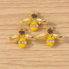 Gold Enamel Honeybee Charms for Jewelry Making (Set of 10)