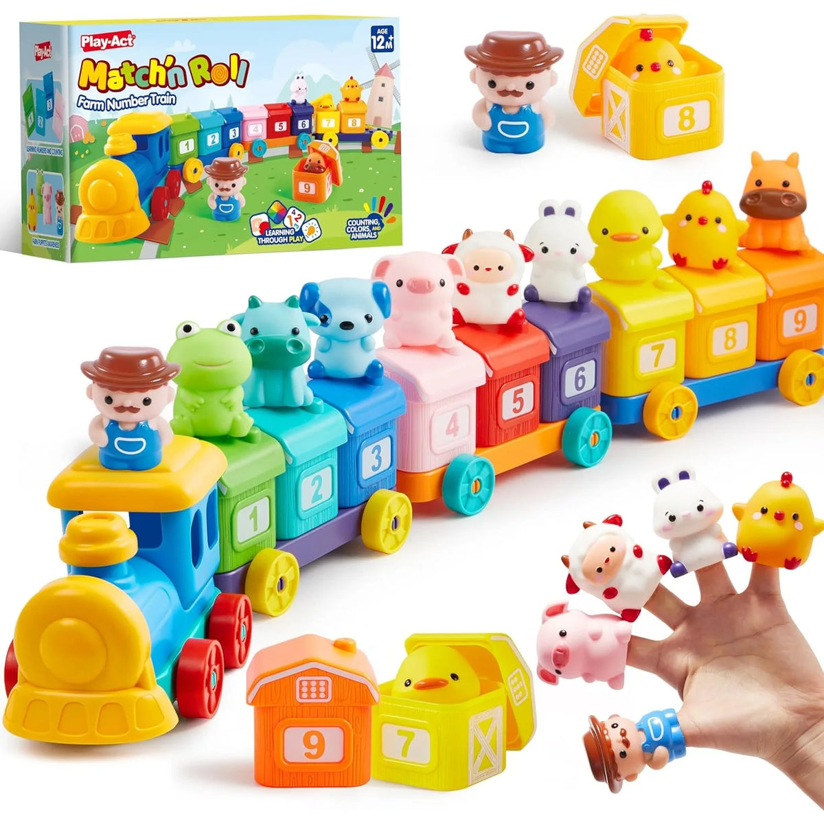 Counting & Sorting Farm Train with 9 Animal Figures