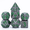 Premium Metal Polyhedral Dice Set with Dragon Font